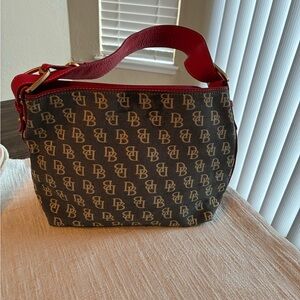 Dooney & Bourke fabric & leather Monogram shoulder bag